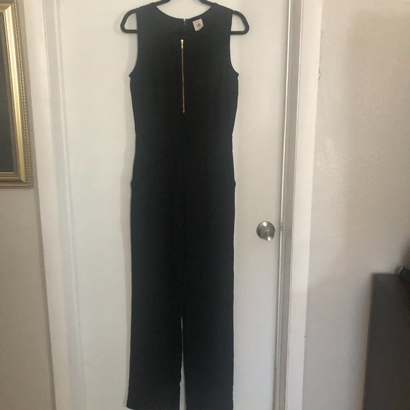 CAbi Black Zip Front Sleeveless Jumpsuit Size 6 - Picture 1 of 6